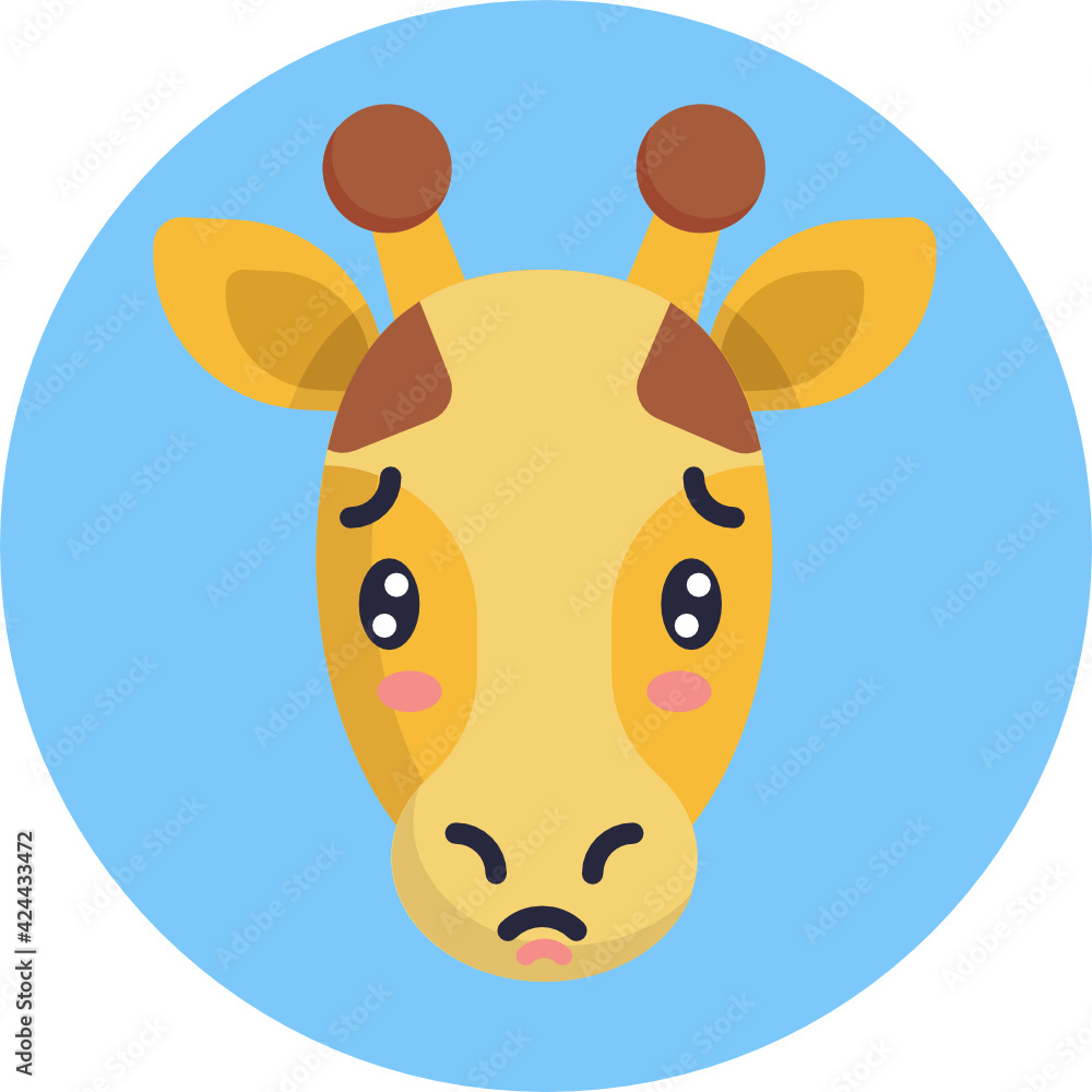 Giraffe Emoji Icon. Vector Illustration. Giraffe Emoji Icon. Vector Illustration.