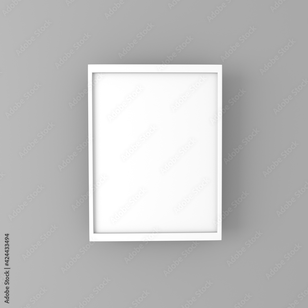 Realistic empty white frame on light background, border with shadow. 3d with mockup for project.3d illustration. Realistic empty white frame on light background, border with shadow. 3d with mockup for project.3d illustration.