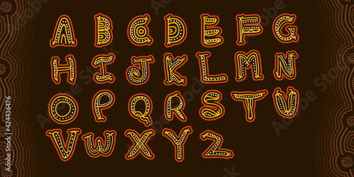 Lettering with aboriginal art