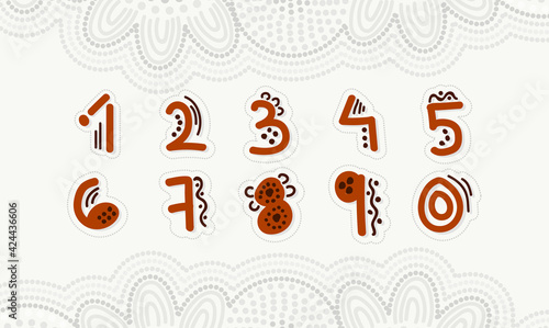 Aboriginal art style numbers
