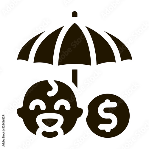baby health insurance glyph icon vector. baby health insurance sign. isolated symbol illustration