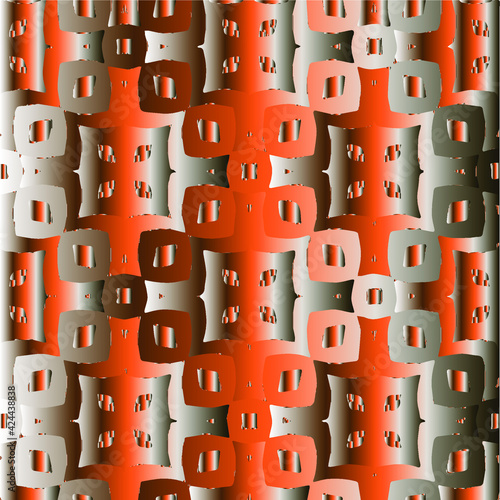 Patterns with black-and-red-and-white gradient. Abstract metallic background. 
