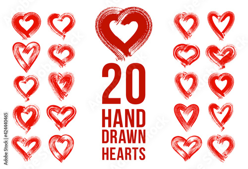 Hand drawn hearts vector lo...