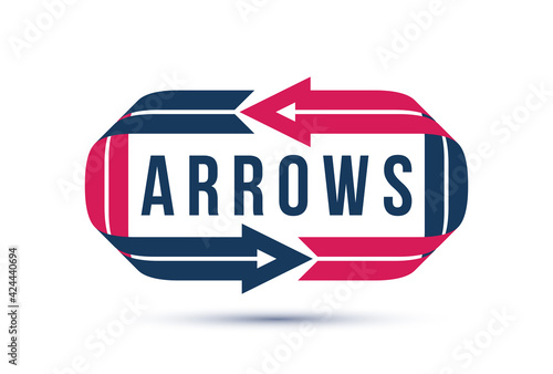 Loop arrows vector logo or sign, double arrows refresh symbol, teamwork concept, cooperation and interaction, swap and exchange.