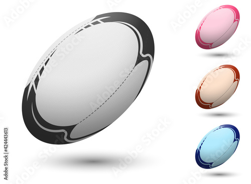 realistic sports ball for playing rugby. Team sports. Active lifestyle. Isolated color vector on white background