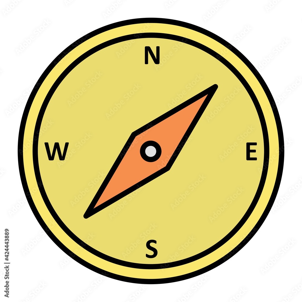 Vector Compass Outline Icon Design Vector Compass Outline Icon Design