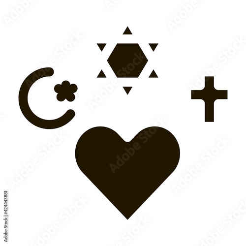 religious tolerance glyph icon vector. religious tolerance sign. isolated symbol illustration