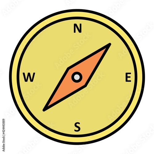 Vector Compass Outline Icon Design