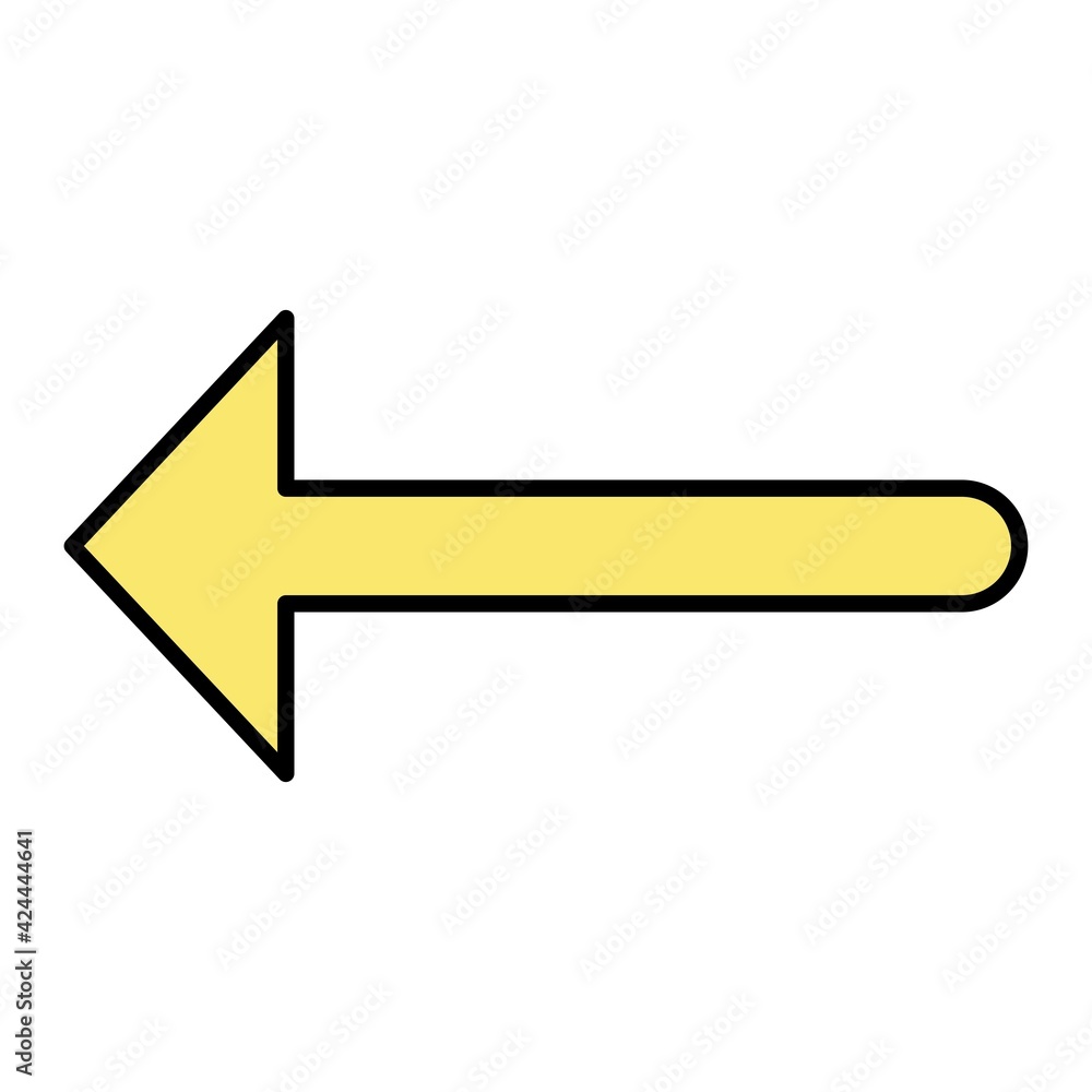 Vector Left Arrow Outline Icon Design Vector Left Arrow Outline Icon Design