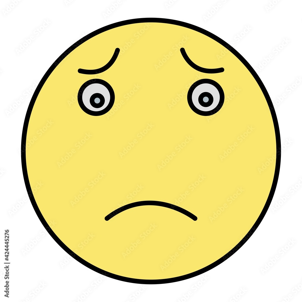 Fototapeta premium Vector Worried Outline Icon Design
