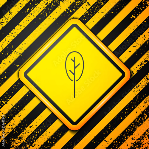 Black Spinach icon isolated on yellow background. Warning sign. Vector