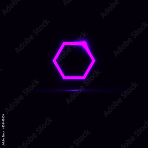 glowing hexagon wallpaper with pink element