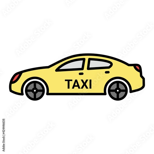 Vector Taxi Outline Icon Design