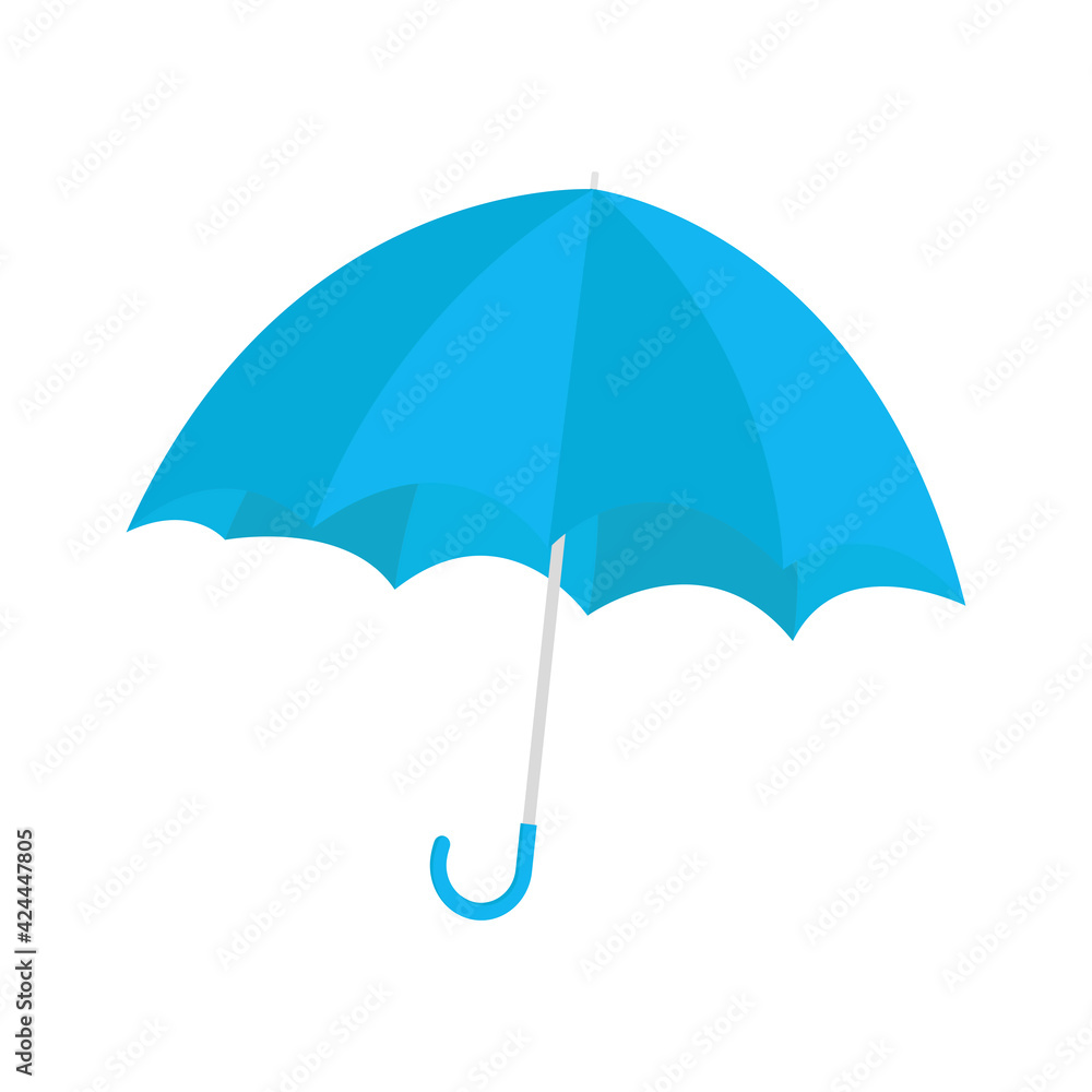 Umbrella. Icon. Green color umbrella. Rain protection symbol. White background. Vector illustration. EPS 10.