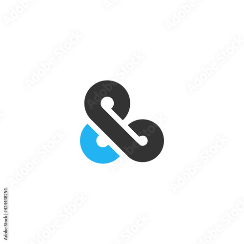 modern ampersand logo design - editable vector