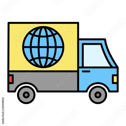 Vector Global Delivery Outline Icon Design
