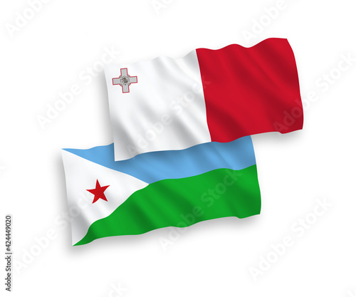 Free Download Flags of Malta and Republic of Djibouti on a white background - GFXLoad