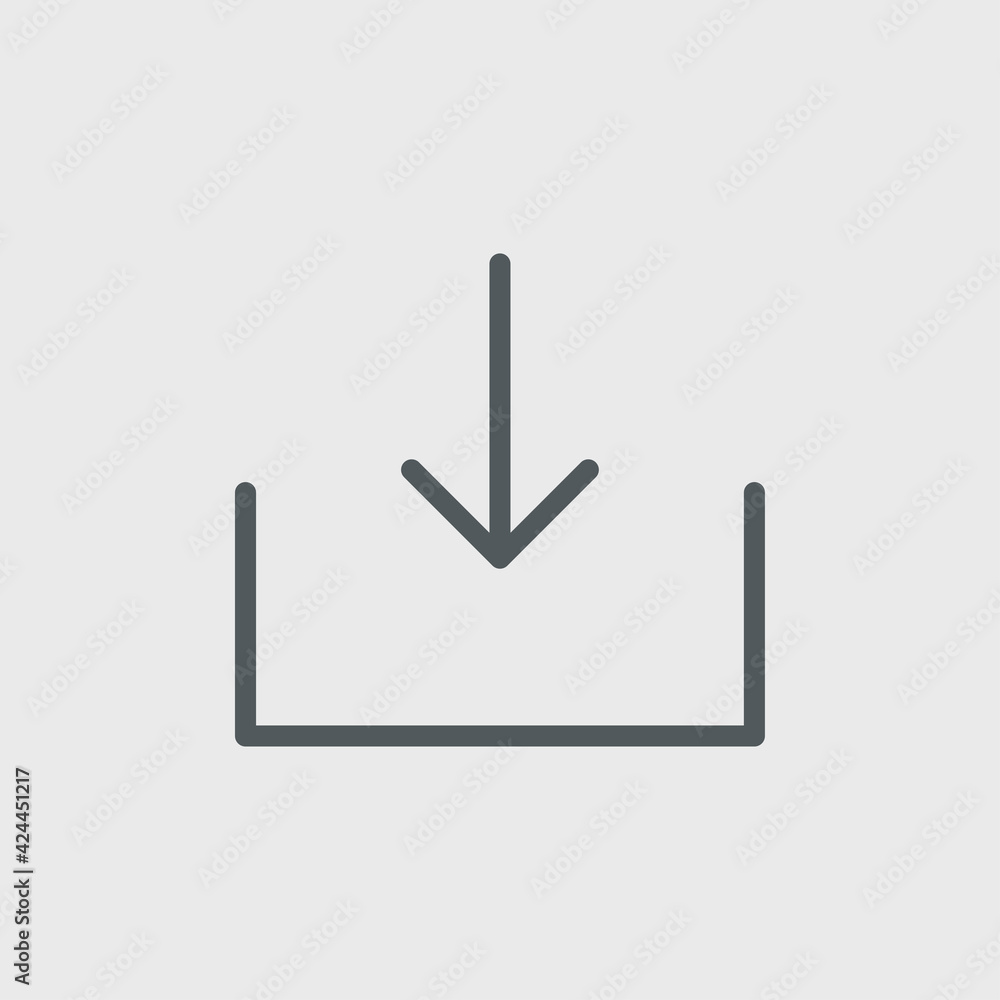 Download icon isolated on background. Arrow down symbol modern, simple, vector, icon for website design, mobile app, ui. Vector Illustration Download icon isolated on background. Arrow down symbol modern, simple, vector, icon for website design, mobile app, ui. Vector Illustration