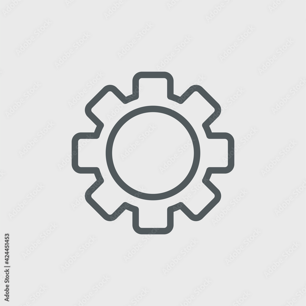 Gear icon isolated on background. Setting symbol modern, simple, vector, icon for website design, mobile app, ui. Vector Illustration