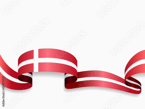 Danish flag wavy abstract background. Vector illustration.