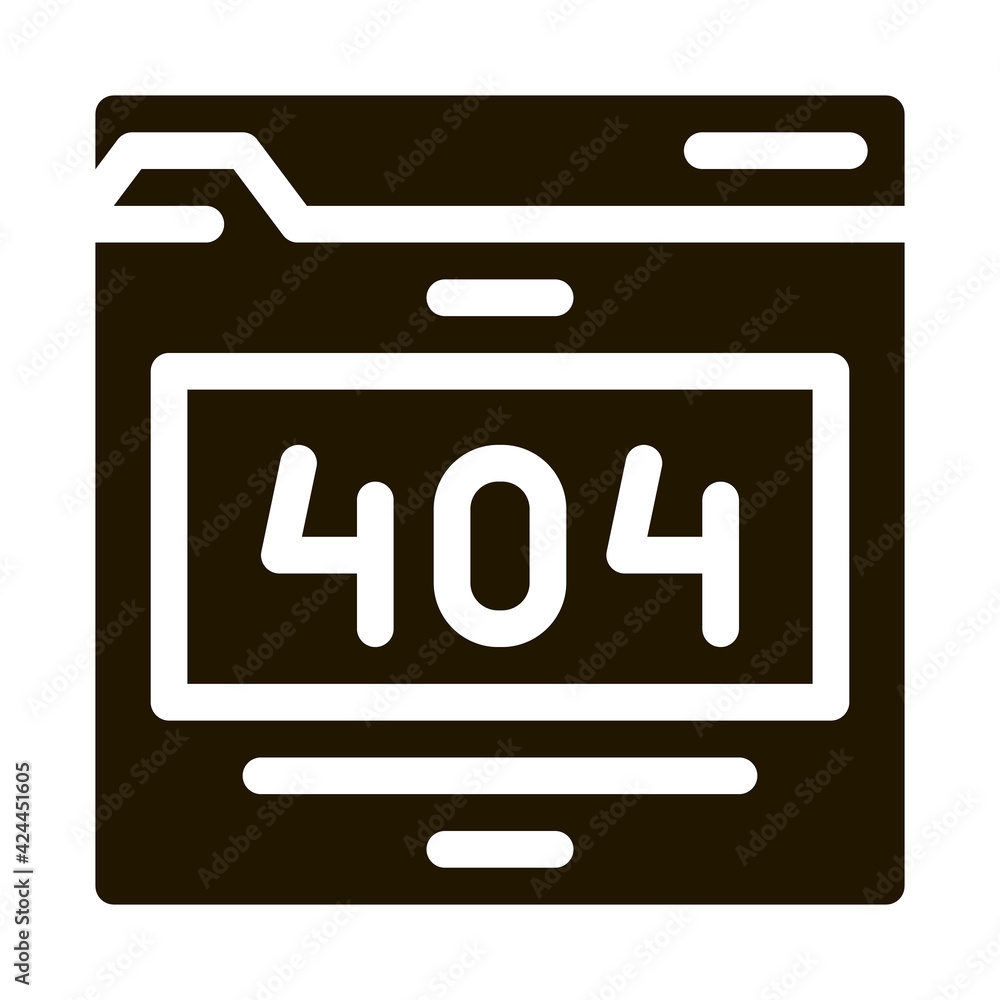 error web site page glyph icon vector. error web site page sign. isolated symbol illustration error web site page glyph icon vector. error web site page sign. isolated symbol illustration
