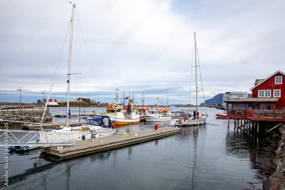 Boats in the Brønnøysund harbour,Helgeland,Nordland county,Norway,scandinavia,Europe Boats in the Brønnøysund harbour,Helgeland,Nordland county,Norway,scandinavia,Europe
