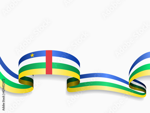 Central African Republic flag wavy abstract background. Vector illustration.