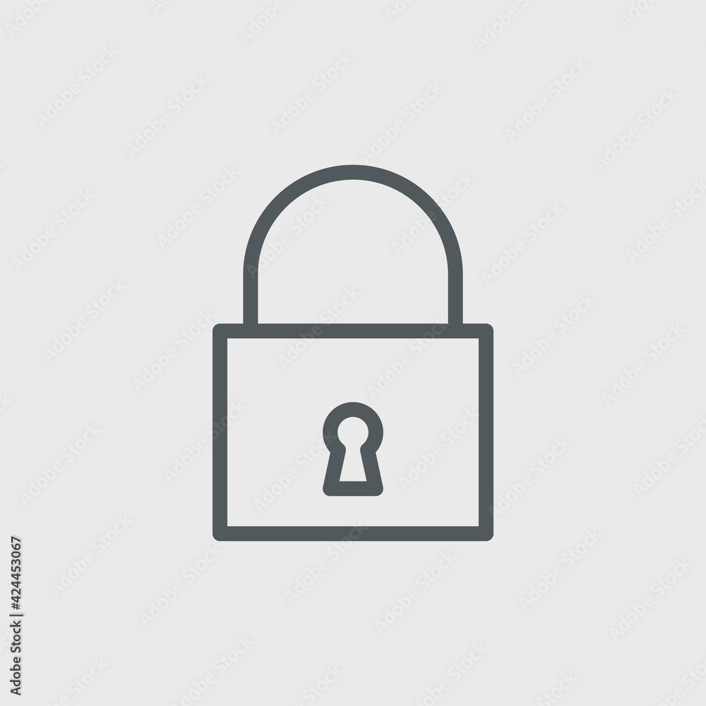 Lock icon isolated on background. Padlock symbol modern, simple, vector, icon for website design, mobile app, ui. Vector Illustration Lock icon isolated on background. Padlock symbol modern, simple, vector, icon for website design, mobile app, ui. Vector Illustration
