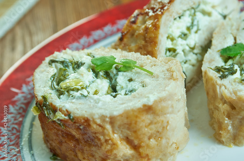 Cream Cheese And Kale Stuffed Baked Pork