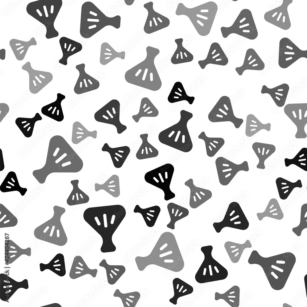 Obraz premium Black Dumpling icon isolated seamless pattern on white background. Traditional chinese dish. Vector