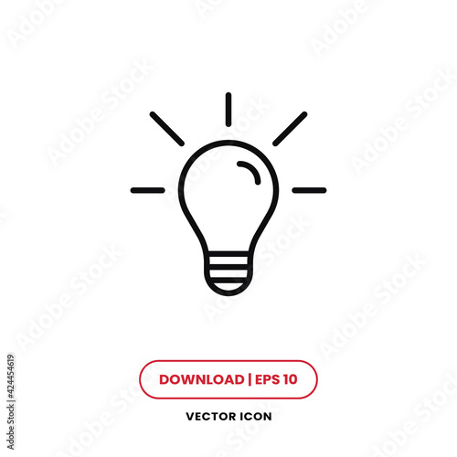 Light bulb icon vector. Creative idea sign