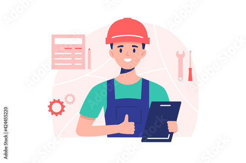 Male worker in uniform