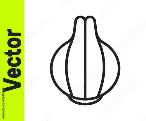 Black line Onion icon isolated on white background. Vector © Kostiantyn