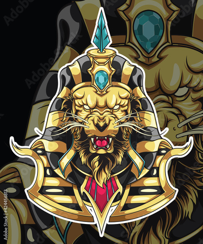 Lion in God of egypt mythology character design.