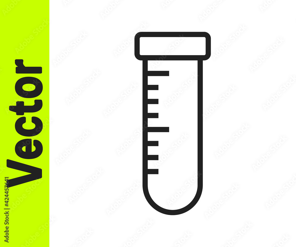 Black line Test tube and flask chemical laboratory test icon isolated on white background. Laboratory glassware sign. Vector Black line Test tube and flask chemical laboratory test icon isolated on white background. Laboratory glassware sign. Vector