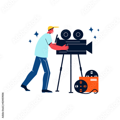 Cameraman Flat Icon