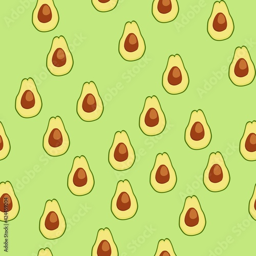simple avocado vector illustration pattern