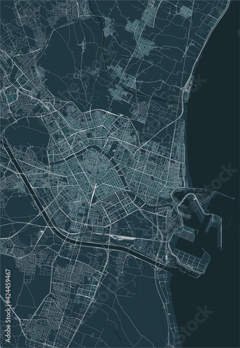 map of the city of Valencia, Spain