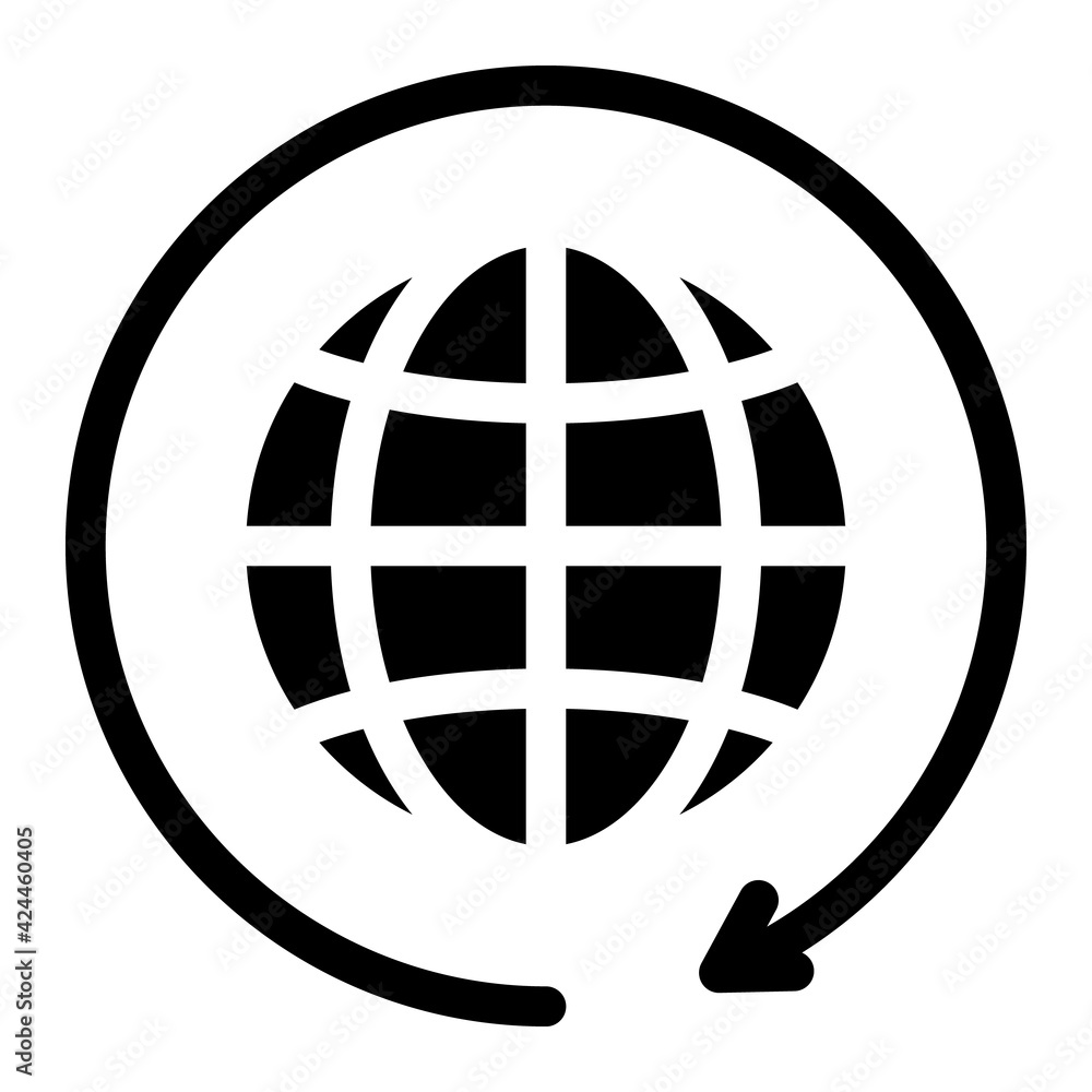 earth turn glyph icon vector. earth turn sign. isolated symbol illustration earth turn glyph icon vector. earth turn sign. isolated symbol illustration