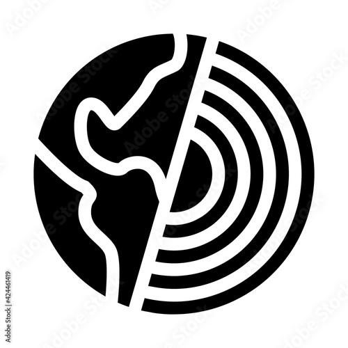 planet subsoil glyph icon vector. planet subsoil sign. isolated symbol illustration