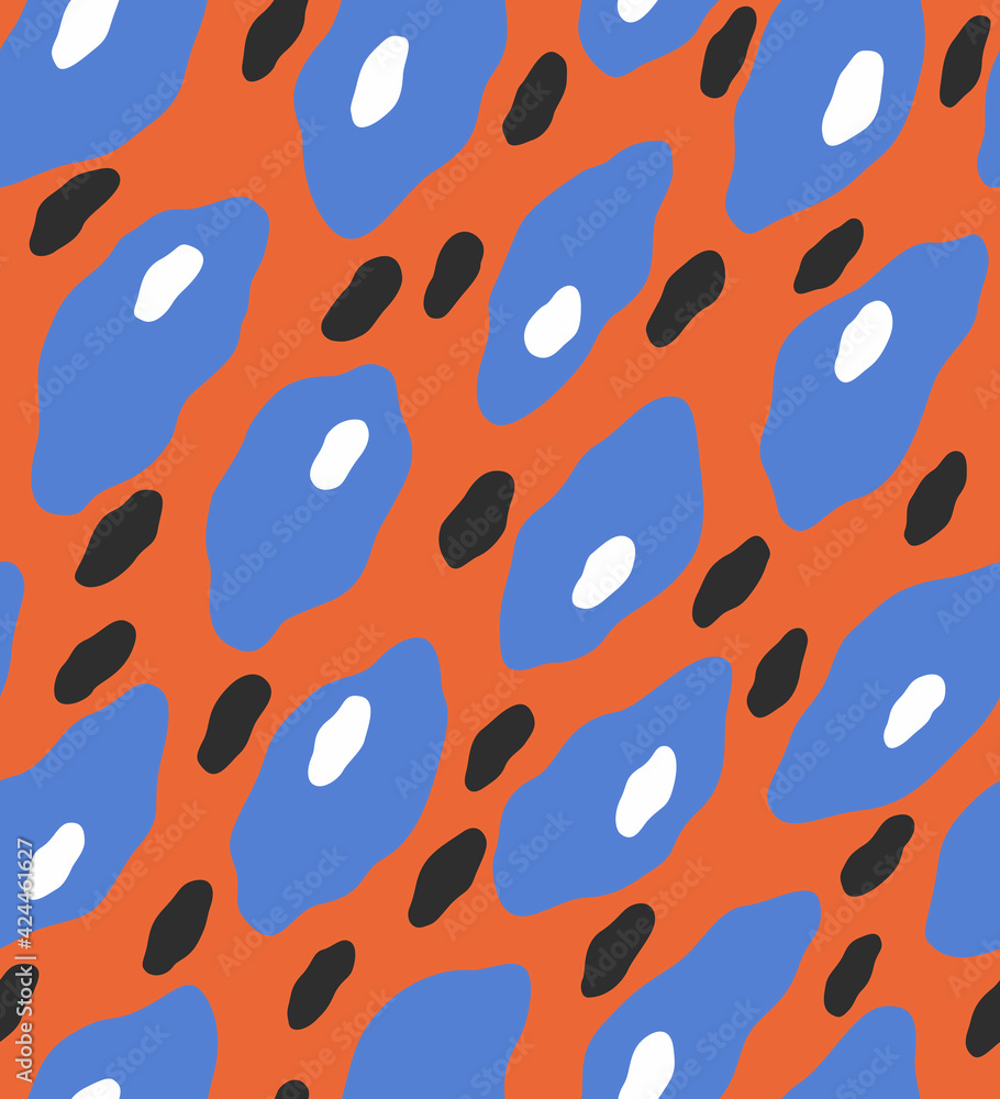 Modern seamless pattern with stains. Abstract texture in flat style for wrapping paper, textile print, wallpaper Modern seamless pattern with stains. Abstract texture in flat style for wrapping paper, textile print, wallpaper