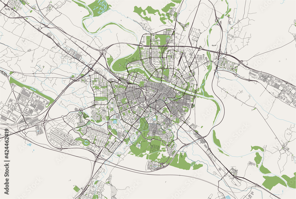 map of the city of Zaragoza, Spain