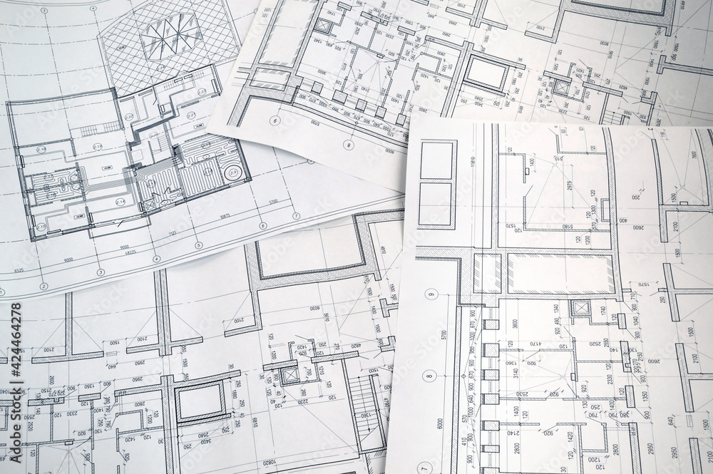 Photo of several drawings for the project engineer jobs Photo of several drawings for the project engineer jobs