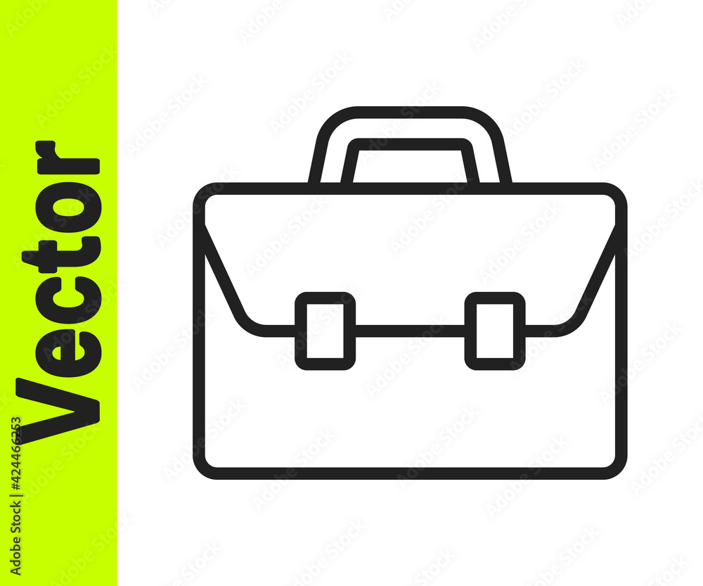 Black line Briefcase icon isolated on white background. Business case sign. Business portfolio. Vector Black line Briefcase icon isolated on white background. Business case sign. Business portfolio. Vector