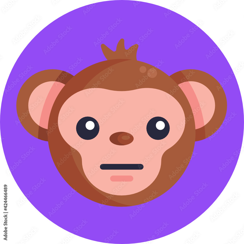 Monkey Emoji Icon. Vector Illustration Monkey Emoji Icon. Vector Illustration