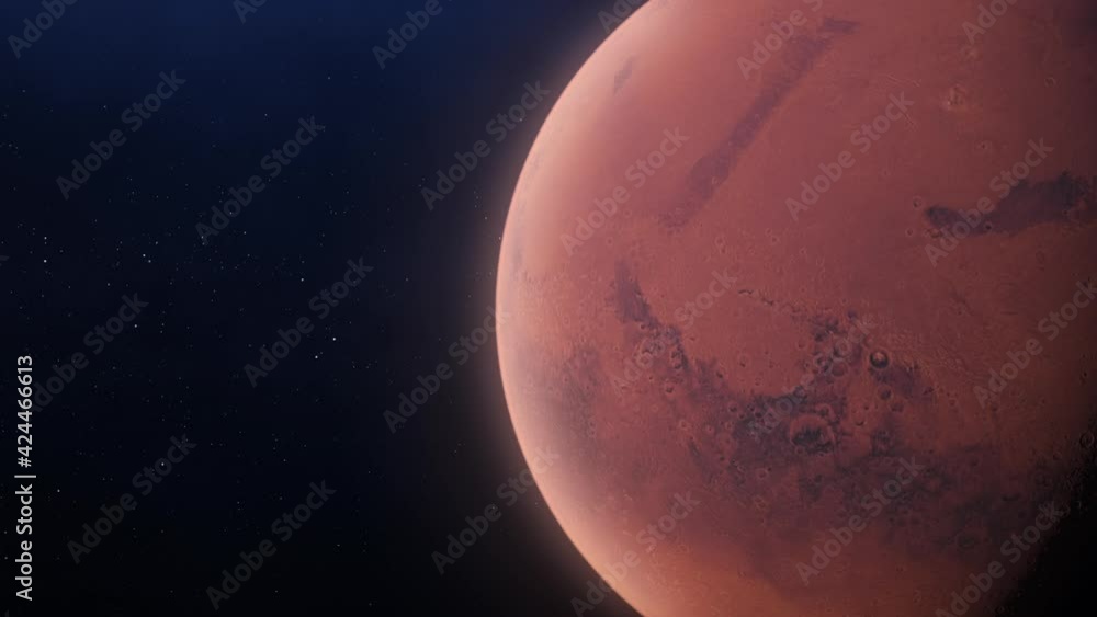 mars animation loop background - mars on the right