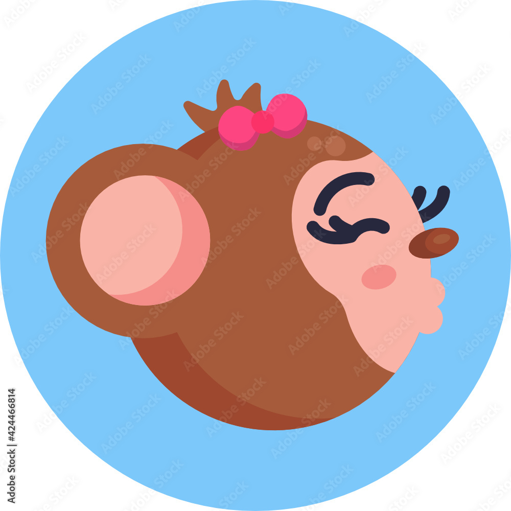 Monkey Emoji Icon. Vector Illustration Monkey Emoji Icon. Vector Illustration