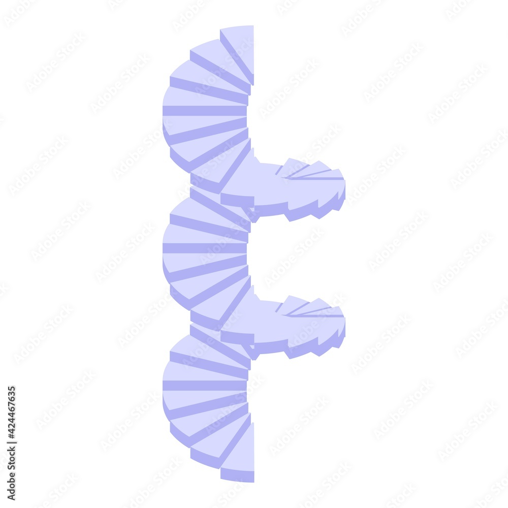 Ladder spiral staircase icon. Isometric of Ladder spiral staircase vector icon for web design isolated on white background Ladder spiral staircase icon. Isometric of Ladder spiral staircase vector icon for web design isolated on white background