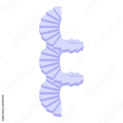 Ladder spiral staircase icon. Isometric of Ladder spiral staircase vector icon for web design isolated on white background