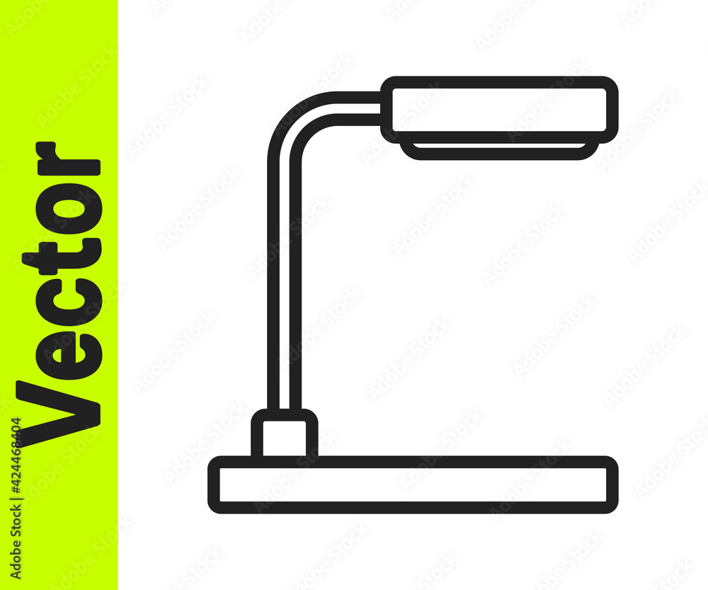 Black line Table lamp icon isolated on white background. Vector Black line Table lamp icon isolated on white background. Vector